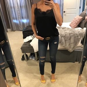 Halogen Lace trimmed cami size XS